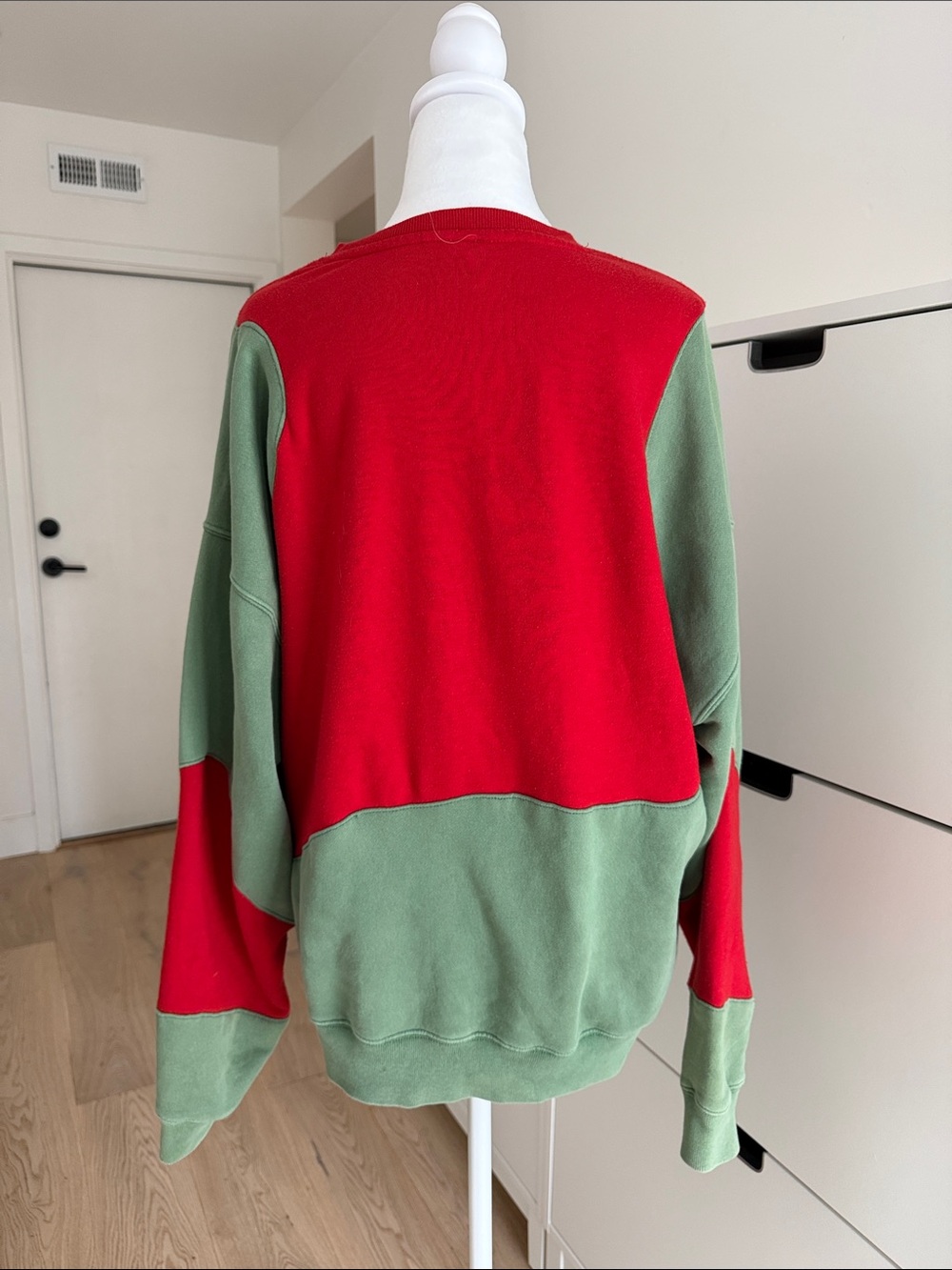 Stussy Red Crewneck Sweatshirt with White Logo Tag - Picture 3 of 4